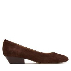 Czółenka LAUREN RALPH LAUREN. Brązowe czółenka Lauren Ralph Lauren, bez wzorów, bez obcasa, bez zapięcia. Za 729.99 zł.