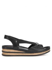 Go Soft Sandały RST-2314-02 Czarny. Czarne sandały GO SOFT, bez wzorów, z materiału, bez obcasa, na koturnie, bez zapięcia. Za 169.99 zł.