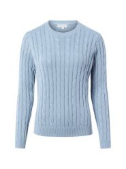 Marie Lund Damski sweter bawełniany Kobiety Bawełna niebieski jednolity, S. Niebieskie swetry Marie Lund, s, bez wzorów, z bawełny, klasyczne, bez ramiączek. Za 299.95 zł.