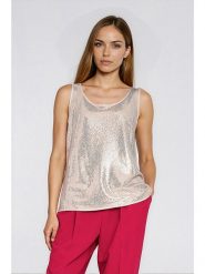 Nife Top w kolorze złotym rozmiar: 42. Żółte topy Nife, bez wzorów, bez kołnierzyka, bez ramiączek. Za 158.47 zł.