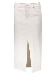 SisterS point Spódnica dżinsowa w kolorze białym rozmiar: XS. Białe spódnice Sisters Point, na co dzień, xs, bez wzorów, klasyczne, midi, proste. Za 65.99 zł.