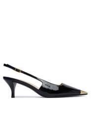 Furla Czółenka Metal Slingback YM29FML X70000 CN O6000 Czarny. Czarne czółenka Furla, bez wzorów, z lakierowanej skóry, bez obcasa, bez zapięcia. Za 1,014.00 zł.