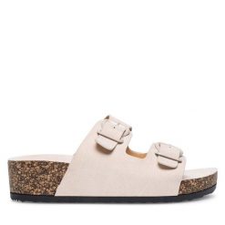 Klapki Clara Barson. Brązowe klapki Clara Barson, bez wzorów, bez obcasa, bez zapięcia. Za 55.99 zł.