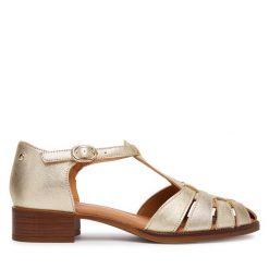 Sandały Pikolinos. Żółte sandały Pikolinos, bez wzorów, bez obcasa, na słupku, bez zapięcia. Za 599.99 zł.