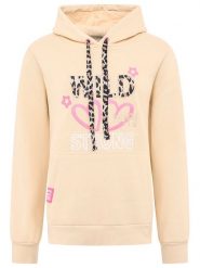 Zwillingsherz Bluza "Wild Strong Happy" w kolorze brzoskwiniowym rozmiar: XL. Brązowe bluzy Zwillingsherz, xl, bez wzorów, bez ramiączek, z kapturem. Za 228.92 zł.