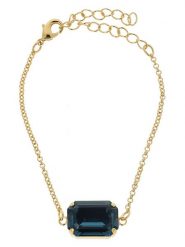 Otazu Pozłacana bransoletka z kryształem Swarovski rozmiar: onesize. Niebieskie bransoletki Otazu, z kryształem, pozłacane. Za 126.99 zł.