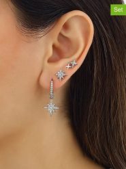 Miu Silver Srebrne kolczyki (3 szt.) z cyrkoniami rozmiar: onesize. Szare kolczyki Miu Silver, z cyrkonią, srebrne. Za 144.58 zł.