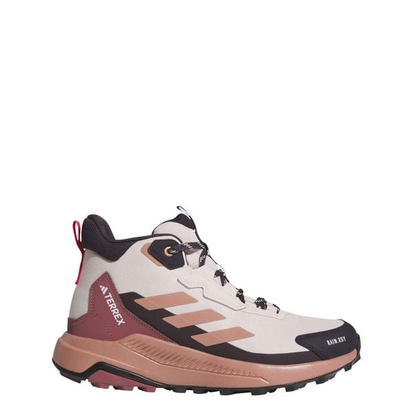 Buty Terrex Anylander Mid Rain.Rdy Hiking. Czerwone buty trekkingowe adidas, z materiału, bez zapięcia. Za 449.00 zł.