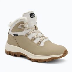 Buty damskie Jack Wolfskin Everquest Texapore Mid. Brązowe trekkingi Jack Wolfskin, bez wzorów, z gumy, przed kolano, bez zapięcia, trekkingowe. Za 729.99 zł.