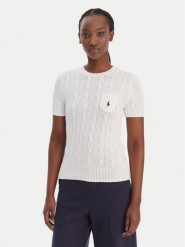 Polo Ralph Lauren Sweter 211971873005 Biały Slim Fit. Białe swetry Polo Ralph Lauren, xl, bez wzorów, z bawełny, bez ramiączek. Za 819.99 zł.