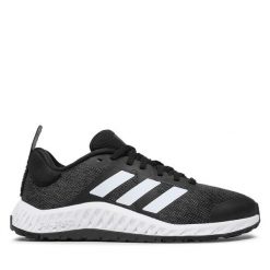 Buty na siłownię adidas. Czarne buty treningowe adidas, bez wzorów, bez zapięcia, na fitness i siłownię. Za 279.99 zł.