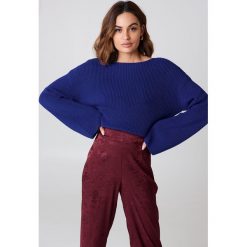 NA-KD Krótki sweter z dzianiny z długim rękawem - Blue. Niebieskie swetry NA-KD, z dzianiny, z długim rękawem. Za 121.95 zł.