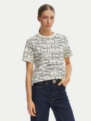 Tommy Hilfiger T-Shirt WW0WW49646 Biały Boxy Fit. Białe t-shirty Tommy Hilfiger, s, bez wzorów, z bawełny, bez kołnierzyka, bez ramiączek. Za 249.99 zł.