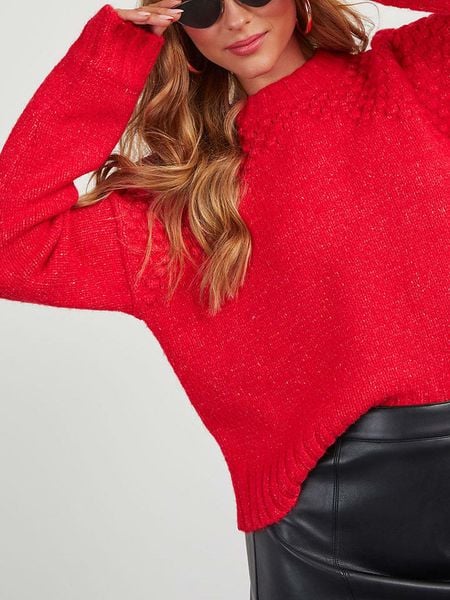 LA Angels Sweter w kolorze czerwonym rozmiar: M. Czerwone swetry LA Angels, m, bez wzorów, bez ramiączek. Za 205.45 zł.