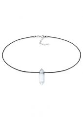 Elli PREMIUM Damski choker wisiorek Nylon Black z kryształową końcówką ze srebra próby 925 Sterling Silver Naszyjniki 1 ct. Czarne naszyjniki Elli PREMIUM, z materiału, z kryształem, srebrne. Za 273.99 zł.