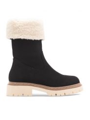 JENNY Botki GAMMA WS5866-23 Czarny. Czarne botki Jenny, bez wzorów, z materiału, bez obcasa, na płaskiej podeszwie, bez zapięcia. Za 111.99 zł.
