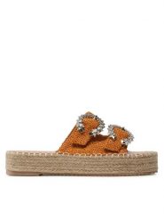 DeeZee Espadryle JSZ5874-6 Brązowy. Brązowe espadryle DeeZee, bez wzorów, z materiału, bez obcasa. Za 119.99 zł.