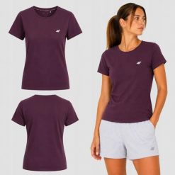 T-SHIRT DAMSKI 4F KOSZULKA SPORTOWA 1 BAWEŁNA F2772 SS26. Czerwone t-shirty sportowe 4f, s, bez wzorów, z bawełny, bez ramiączek, na fitness i siłownię. Za 126.00 zł.
