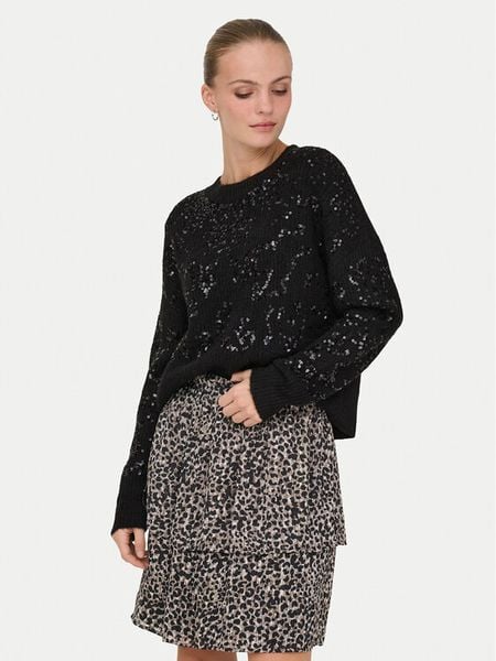ONLY Sweter Alta 15353230 Czarny Regular Fit. Czarne swetry ONLY, s, bez wzorów, z syntetyku, bez ramiączek. Za 103.99 zł.