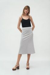 Trapezowa Spódnica Midi w Zygzaki. Spódnice Nife, xl, bez wzorów, z materiału, midi, trapezowe. Za 169.90 zł.