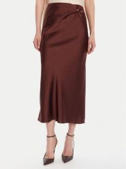 Rinascimento Spódnica midi CFC0125416003 Brązowy Regular Fit. Brązowe spódnice Rinascimento, m, bez wzorów, z syntetyku, midi. Za 259.99 zł.