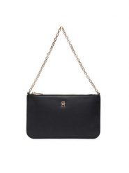 Tommy Hilfiger Torebka Th Icon Chain Shoulder Pouch AW0AW18298 Czarny. Czarne kopertówki Tommy Hilfiger, bez wzorów, ze skóry, wizytowe, bez dodatków. Za 369.99 zł.