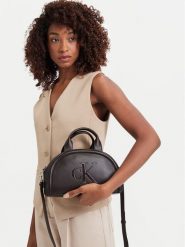 Calvin Klein Torebka Bold Ck Dome Crossbody LV04F3895G Brązowy ciemny. Brązowe torebki klasyczne Calvin Klein, bez wzorów, ze skóry, bez dodatków. Za 409.99 zł.