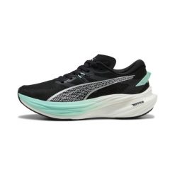 Damskie buty do biegania Puma Deviate Nitro 3. Czarne buty do biegania Puma, bez wzorów, bez zapięcia, do biegania. W wyprzedaży za 651.50 zł.