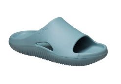Klapki Dla Dorosłych Crocs Mellow Recovery Slide. Czerwone klapki Crocs, bez wzorów, z materiału, bez obcasa, bez zapięcia. Za 139.99 zł.