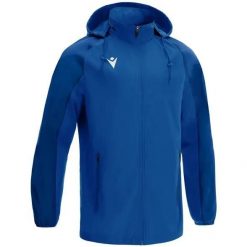 Wodoodporna kurtka z pełnym zamkiem błyskawicznym Macron Elbrus. Niebieskie kurtki Macron, bez wzorów, sportowe, bez kaptura. Za 264.50 zł.