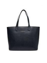 Tommy Hilfiger Torebka Th Logotape Tote AW0AW17449 Granatowy. Niebieskie shopper bag Tommy Hilfiger, bez wzorów, ze skóry, bez dodatków. Za 649.99 zł.