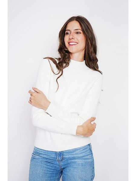 William de Faye Sweter w kolorze białym rozmiar: 34. Białe swetry William de Faye, bez wzorów, klasyczne, bez ramiączek. Za 105.38 zł.