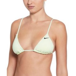 Góra od stroju pływackiego Nike Essential Triangle Bikini. Żółte bikini Nike, bez wzorów. Za 99.99 zł.