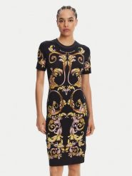 Versace Jeans Couture Sukienka codzienna 78HAO9P9 Czarny Slim Fit. Czarne sukienki Versace Jeans Couture, na co dzień, xs, bez wzorów, z bawełny, bez kołnierzyka, bez ramiączek, proste. Za 879.99 zł.