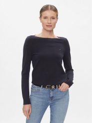 Tommy Hilfiger Sweter WW0WW42050 Granatowy Regular Fit. Niebieskie swetry Tommy Hilfiger, xxl, bez wzorów, z bawełny, bez ramiączek. Za 289.99 zł.
