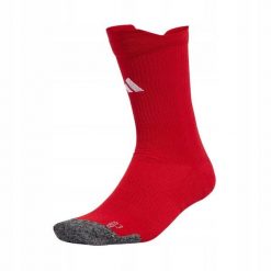Skarpety unisex piłkarskie adidas Football Cushioned Performance Crew. Czerwone skarpetki adidas, bez wzorów, z dzianiny. Za 54.99 zł.