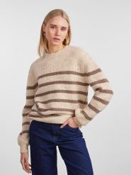 Pieces Sweter w kolorze beżowym rozmiar: XS. Brązowe swetry Pieces, xs, bez wzorów, z wełny, bez ramiączek. Za 61.75 zł.