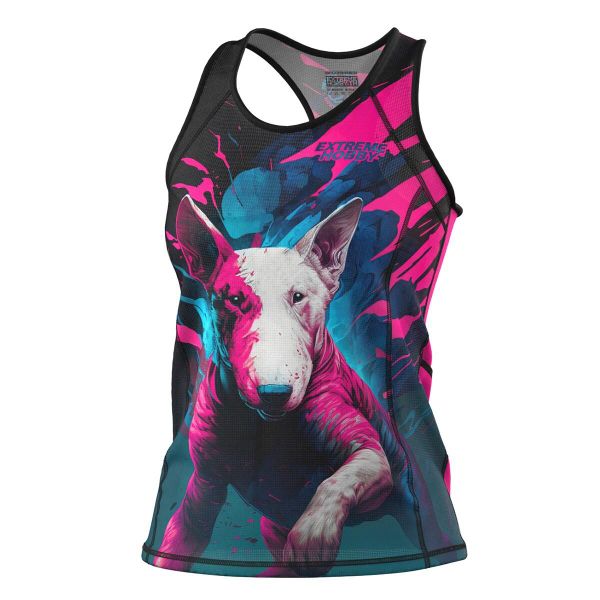 Koszulka sportowa damska bez rękawów Tank top EXTREME HOBBY VIVID BULLTERRIER. Czarne topy sportowe EXTREME HOBBY, xs, bez wzorów, z elastanu, na fitness i siłownię. Za 139.00 zł.
