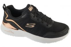 Buty sportowe Sneakersy damskie, Skech-Air Dynamight - The Halcyon. Czarne buty treningowe Skechers, bez wzorów, z materiału, przed kostkę, bez zapięcia, trekkingowe. Za 279.99 zł.