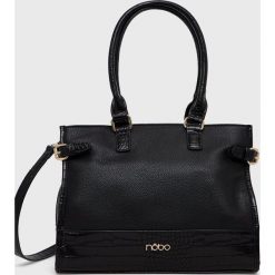 Nobo torebka kolor czarny. Czarne shopper bag NOBO, bez wzorów, bez dodatków. W wyprzedaży za 179.99 zł.