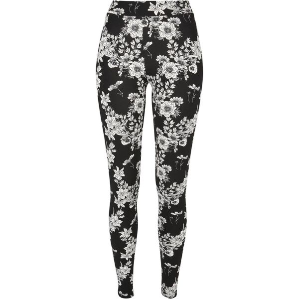 Damskie Legginsy W Delikatne Kwiaty. Czarne legginsy Urban Classics, bez wzorów, sportowe. Za 75.99 zł.