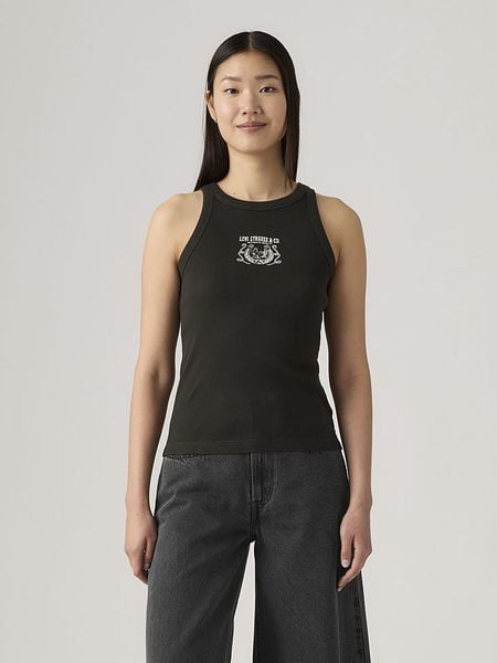 Levi's Top w kolorze czarnym rozmiar: L. Czarne topy Levi's, l, bez wzorów, z bawełny, bez kołnierzyka, bez ramiączek. Za 65.54 zł.