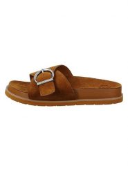 GANT Footwear Skórzane klapki "Mardale" w kolorze jasnobrązowym rozmiar: 38. Brązowe klapki GANT Footwear, bez wzorów, klasyczne, z otwartym noskiem, bez obcasa, bez zapięcia. Za 208.85 zł.