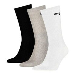 Lekkie Skarpety Sportowe Unisex Dla Dorosłych (zestaw 3 Sztuk). Białe skarpetki Puma, bez wzorów, z bawełny. Za 39.99 zł.