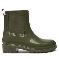 Kalosze Tommy Hilfiger. Zielone kalosze Tommy Hilfiger, bez wzorów, bez zapięcia. Za 219.99 zł.