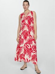 Mango Sukienka letnia Julia 77010347 Czerwony Regular Fit. Czerwone sukienki Mango, xxs, bez wzorów, z wiskozy, bez kołnierzyka, bez ramiączek. Za 69.99 zł.