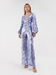 ROTATE Kombinezon Sequins Jumpsuit 1114532846 Fioletowy Regular Fit. Fioletowe sukienki ROTATE, bez wzorów, z syntetyku, bez kołnierzyka, bez ramiączek. Za 2,479.00 zł.