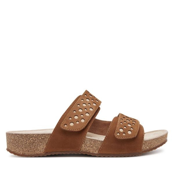 Klapki Josef Seibel. Brązowe klapki Josef Seibel, bez wzorów, bez obcasa, bez zapięcia. Za 279.99 zł.