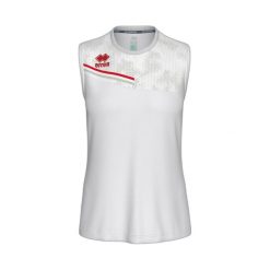 Damski tank top Errea Eloy. Białe topy ERREA, bez wzorów, bez kołnierzyka, bez ramiączek. Za 190.50 zł.
