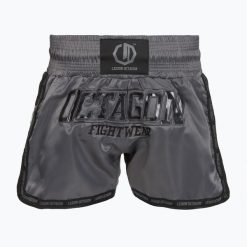 Spodenki treningowe Octagon Kickboxing/Muay Thai Legion Future Premium. Czarne szorty sportowe OCTAGON, bez wzorów, z materiału, na fitness i siłownię. Za 169.99 zł.